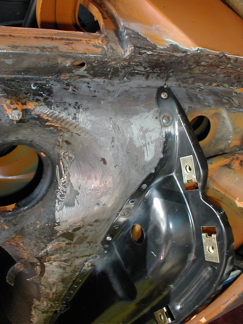 New panel tacked in plcae